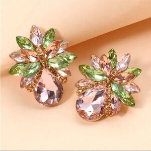 Earrings jewelry Multicolored Shiny Rhinestone accessories for women NEW